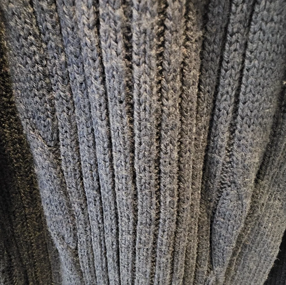 Denim & Co. Navy Blue Cable Knit Shawl Collar Long Cardigan Sweater Women’s M